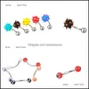 Body Arts Set Of 110 Colorf Piercing Barbell Stainless Steel Acrylic Nose Tongue Lip Belly Bar For Men And Women Dr Topscissors Dhce6