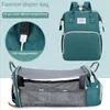 Bebek USB Bez Değiştirme Çantaları Değiştirme İstasyonu Taşınabilir Bebek Yatağı Seyahat Beşiği Katlanır Beşik Gölge Bez Değiştirme Pedi Su Geçirmez 220706