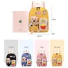 Sacos da escola de lona do urso dos desenhos animados para gilr cute crianças kindergarten schoolbags crianças mochilas meninas meninas book sacos back pack 220425