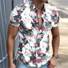 الرجال عارضة القمصان 2022Summer رجل خمر مخطط قميص الأزياء الفاخرة قصيرة الأكمام هاواي للرجال blusas camisa الغمد