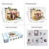 Diy kit casa de bonecas em miniatura construção música roombox pequena casa de boneca de madeira móveis natal presente aniversário brinquedos para crianças