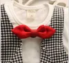 Yeni perakende yaz bebek erkek beyefendi giyim setleri Toddler kısa kollu tişörtlü bowtie şortlu 2pcs set çocuklar takım elbise erkek bebek kıyafetleri