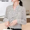 summer long sleeve dot ruffles women s shirt blouse for women blusas womens tops and blouses chiffon shirts top plus size 210412