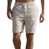 Mode casual hoogwaardige solide kleur korte broek heren zomer strand ademende linnen shorts 220630