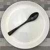 Zestawy naczyń obiadowych Akcesoria najwyższej jakości ze stali nierdzewnej Scoop Forks Kinfe Party Zestaw Mat Mat Black Cutlery Drop 1 Składacze