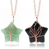 Pendant Necklaces Natural Healing Crystal Stars Charm Jewellery Rose Gold Tree Of Life Necklace For Women And MenPendant
