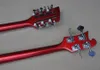 Dubbele nek Metallic Red Body 4+12 Strings elektrische gitaar met witte slagplaat, chromen hardware, palissander -toets, kan worden aangepast