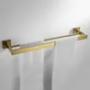 Gold Brushed Bathroom Accessories Hardware Towel Bar Rail Toilet Paper Holder Rack Hook Soap Dish Brush 220809