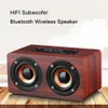 W5 Wooden Wireless Bluetooth Speaker Portable Wooden HiFi Suppor TF Cart In Shock Bass Stereo Music Subwoofer for PC Iphone9040061