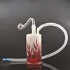 Garrafa de incêndio mais barata garrafa mini cachimbo de vidro de vidro em estoque de 10 mm de água fumegante com cano de queimador de óleo de vidro machado e mangueira DHL grátis