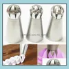 Cake Tools Bakeware Kitchen Dining Bar Home Garden Ll Stainless Steel Ball Pastry Tips Baking Flower Decorating Nozzles Torc Dh6Xq