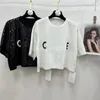 Women's T-Shirt Designer 2022 women summer tee designer tops with letter sequins female milan runway crop top t-shirt clothing high end short loose L9EA