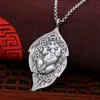 Pendant Necklaces Fashion Retro Cupronickel Silver Plated Necklace Tree Leaf Carving Pattern Sweater Chain For Charms Lucky JewelryPendant