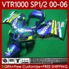 Kit carrosserie pour HONDA VTR1000 RTV1000 RC51 00 01 02 03 04 05 06 Movistar Bleu Carrosserie 123No.57 VTR 1000 SP1 SP2 2000 2001 2002 2003 2004 2005 2006 VTR-1000 2000-2006 Carénage