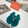 Designer Kvinnor Tofflor Egerie Sandaler Sommar Flip-flops Beach Slipper Chain Flat Jelly Slides Lady Flat Silpper Lyx Slide Shoes