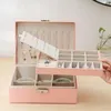 Double Layer Jewelry Box PU Leather Organizer Display Travel Jewelry Storage Boxes Case Large Space Holder for Earrings Necklaces Bracelets