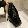 Премиальная роскошная тканая сумка для торговых покупок винтажные черные дизайнеры цепочки большие сумочка классическая золотая цепочка 32 Street Fashion Женское плечо