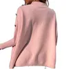 Kadın Sweaters Avrupa ve Amerikalı Kadınlar Günlük Örgü Sonbahar/Kış 2022 Yarasa Kılıf Omuz Düğmesi Sweaterwomen's
