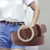 Belts Casual Designer Female Black White Tan Adjustable Pu Leather Western Round Circle Belt Waist Band For Women JeansBelts