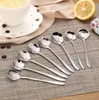 8 PCs/set Vintage Aço inoxidável Spoon Flower Flower Cheve Tea Scon Spoon Scere Cream Bolo de Sobremesa SN4789