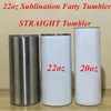 sublimation 22oz fatty straight tumbler Stainless Steel water bottle heat transfer DIY Insulation cup sea shipping