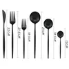 Set di posate 36 pezzi Set da tavola nero Coltello forchetta Cucchiaio Specchio Stoviglie Set di posate da cucina in acciaio inossidabile 304 Posate