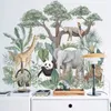 Autocollants muraux d'animaux de la forêt tropicale tropicale, pour salon, chambre à coucher, arrière-plan de canapé, décoration murale de salle d'art, sparadrap de décoration de maison 220504