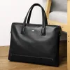 Bison Denimcowhide Business Briefcase Men Bag Luxury本物のレザー大容量ラップトップマンハンドバッグショルダー1