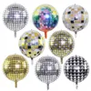 10 pièces 22 pouces 4D ballons ronds grand miroir métallique or Laser argent Disco feuille ballon pour Disco danse fête anniversaire décor