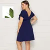 Summer Oversized Dres Sundress Big Size Party Dress Ladies Vneck Casual Plus Size Dress For Women 3XL 4XL 220527