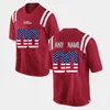 XFLSP 2022 College Personalizado Costume Ole Miss Rebels Jersey Futebol 88 Brilhon Brown 43 Caden Costa 11 Dontario Drummond 1 Jonathan Mingo 13 Braylon