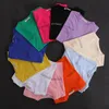 Summer Tracksuits Mulheres Duas Pequenas Conjunto de Roupas de Lazer 100% Algodão t - shirts Cintura alta Shorts Candy Color Color 220323