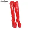 Sorbern – bottes classiques à talons hauts extrêmes pour femmes, mi-cuisses, plateforme épaisse, longueur d'arbre personnalisée, largeur