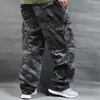 Pantaloni da uomo Camouflage Cargo Uomo Casual Pantaloni larghi larghi Tasche Tattico Stile militare Abbigliamento uomo drittoUomo