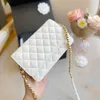 19CM WOC Womens Wallet With Two-tone Chain Card Holder Bags Classic Mini Flap Quilted Gold Matelasse Chain Crossbody Shoulder Luxury Designer Clutch Purse Handbags