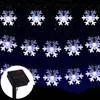 Guirlande lumineuse solaire lumières de flocon de neige de Noël en plein air avec 8 modes lumière de patio à énergie solaire étanche pour décor de fête de jardin