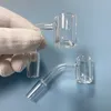 10pcs MOQ 20mm OD quarzo Banger accessorio per pipa con 14mm maschio 45 90 gradi giunto 4mm di spessore per vetro Bubbler Dab Rig Bong