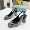 Sandalen Zomer Schoenen Vrouwen Natuurlijke Kid Wildleder Sandalen Crystal Back Riem Super Hoge Hakken Slingbacks Designer Chaussure Maat 34-41 220323