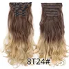 Clipe de cabelo sintético em clipes de extensão de cabelos para mulheres 6pcs/conjunto de cabeleireiro falso por atacado a granel