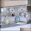 Подвесные ожерелья модная творческая бриллиантовая черта сердечный сердечный ожерелье из лунного камня циркон