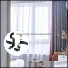 Other Home Decor Garden 2Pcs/Set Durable Curtain Rod Bracket Hang Holders Tap Right Into Window Frame Double Hardware Drop Delivery 2021 U