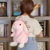 Cm Rabbit Backpack Cute Stuffed Soft Animal PinkWhite Cuddle Bunny Doll Baby Kids Birthday Gift for Girl Present J220704