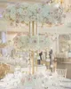 Dekoration hoher goldener Metalldraht-Blumen-Halo-Ständer für Hochzeitstischdekorationen Halo 109