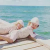 Enkelibb irmão e irmã combinando ternos de natação cereja limão padrão crianças roupa de banho bebê adorável bonito havaí roupas verão 220621