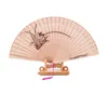 Party Supplies Craft wooden folding female hand fan wood carving antique sandalwood fan Chinese style lady wedding gift LK001180