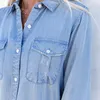 Blusas femininas camisas de verão jeans short mulheres 2022 casuais mangas compridas blusas de camisa macia jackets femenino camisas j415women '