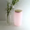 12oz / 16oz sublimatie glazen tuimelaar kan kleur veranderende beker creatieve pailletten kunnen vorm fles zomer drinkware koffie met hout deksel en plastic rietje Z11