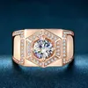 Echte 1CTW D Color Vvs1 Moissanite Rings voor Man 925 Sterling Zilveren Bruiloft Diamanten Band Engagement Luxe kwaliteit Sieraden