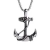 Mens Hiphop Pendant Halsband Trendiga Simple Japanese and Korean Style Ship Anchor 304 Rostfritt stål Cast Jewelry Boys Ornaments