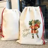 Sublimación Christmas Santa Sack Blanks Christmas Bag Santa Sack Canvas Bag Muchos estilos Christmas Gift Bags Gran tamaño personalizado